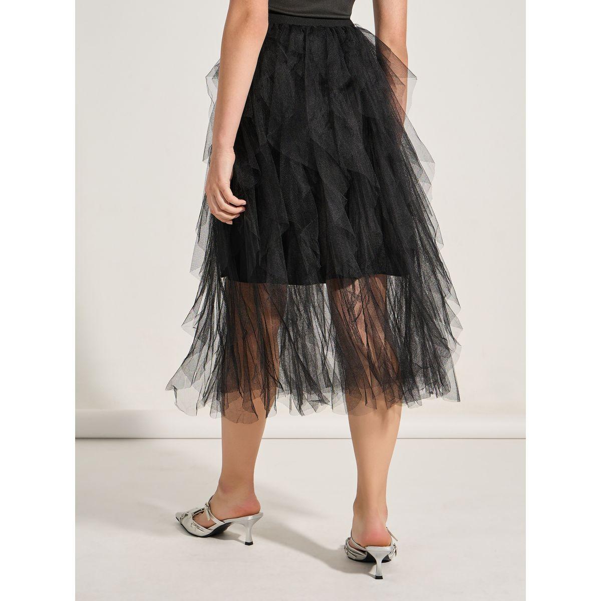 Styli Frill Mesh Insert A-Line Midi Skirt-women-clothing-bottoms-skirts-image-4