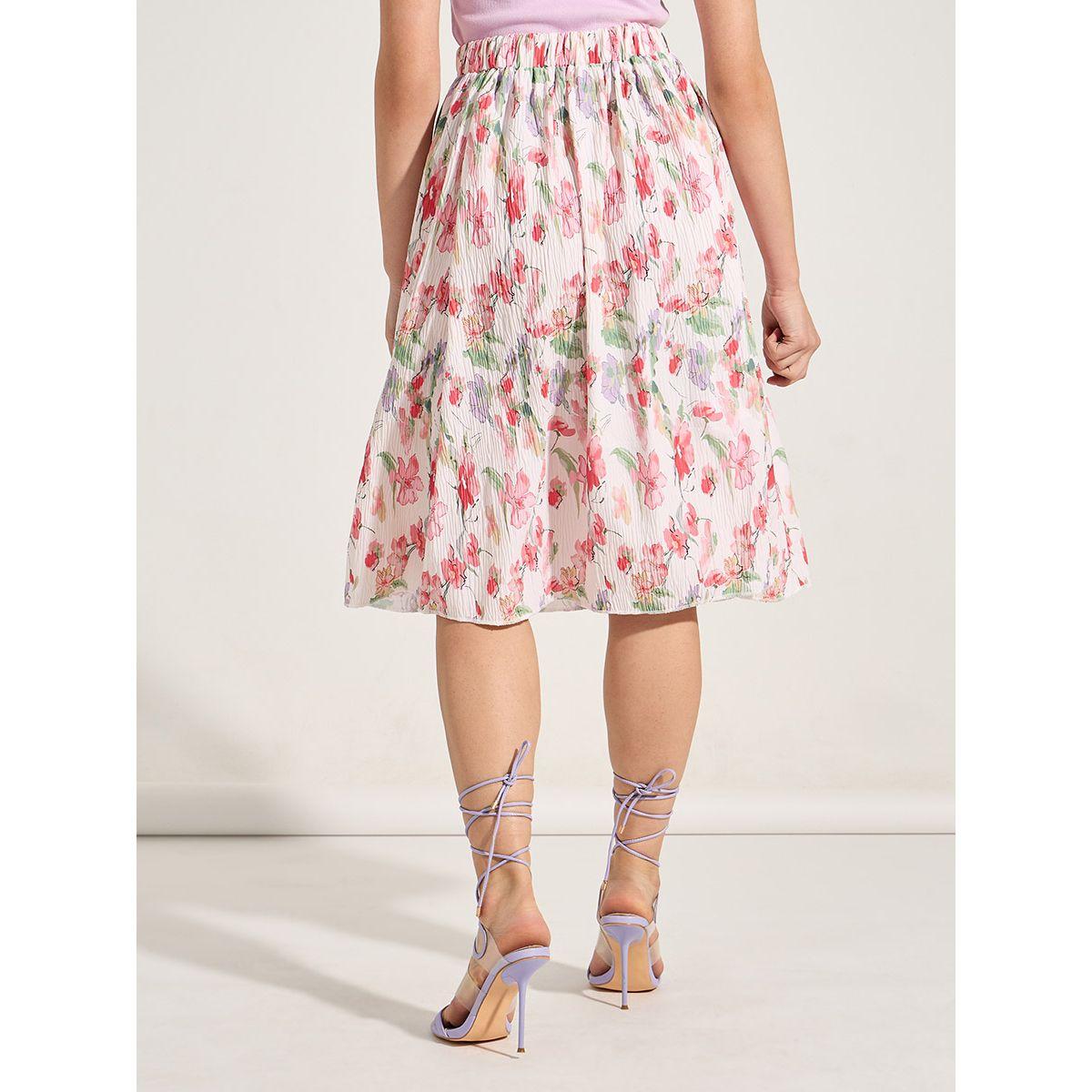 Styli Textured Floral Print A-Line Midi Skirt-women-clothing-bottoms-skirts-image-4