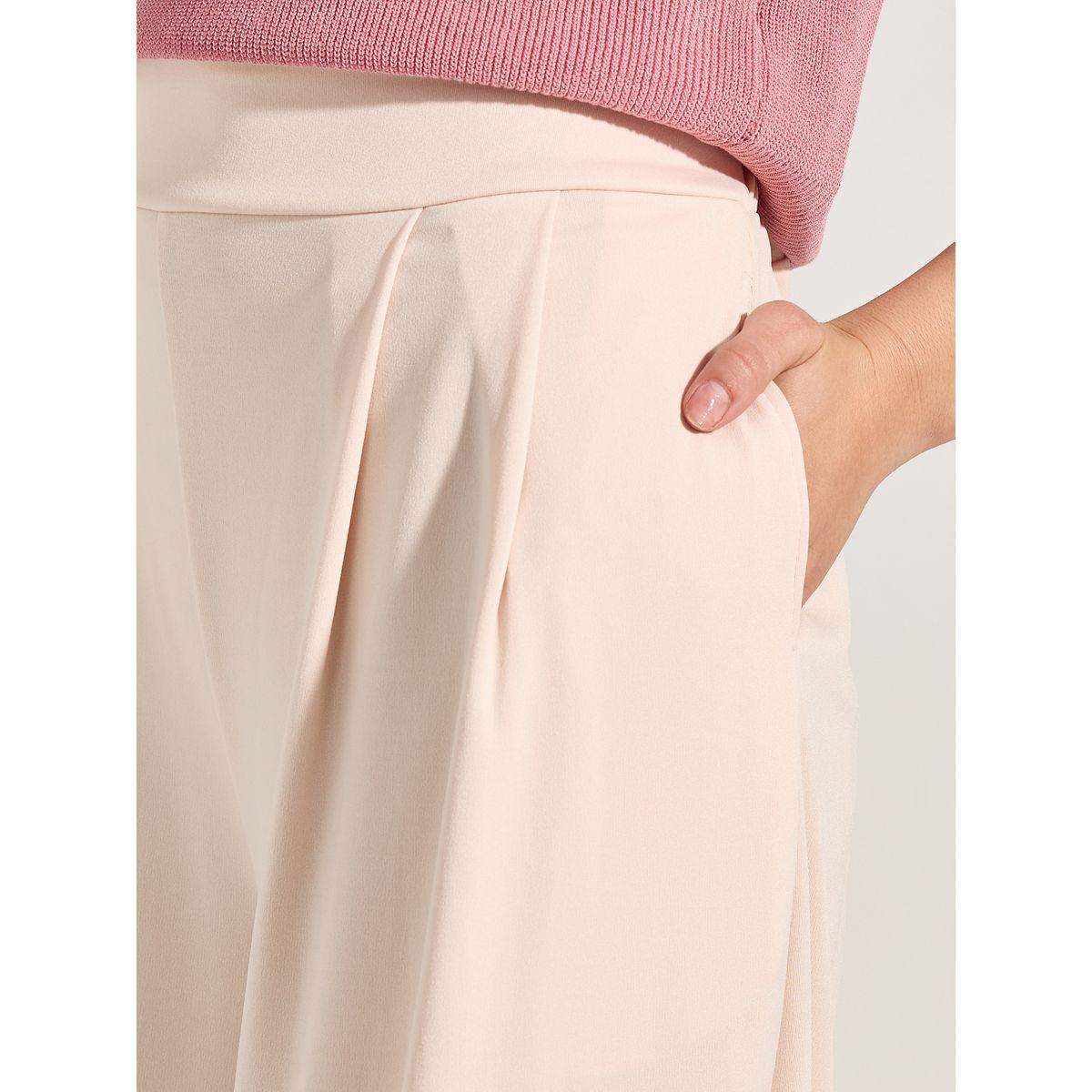 Styli Solid Fold Pleated Detail Wide Leg Pants-women-clothing-bottoms-trousers-image-3
