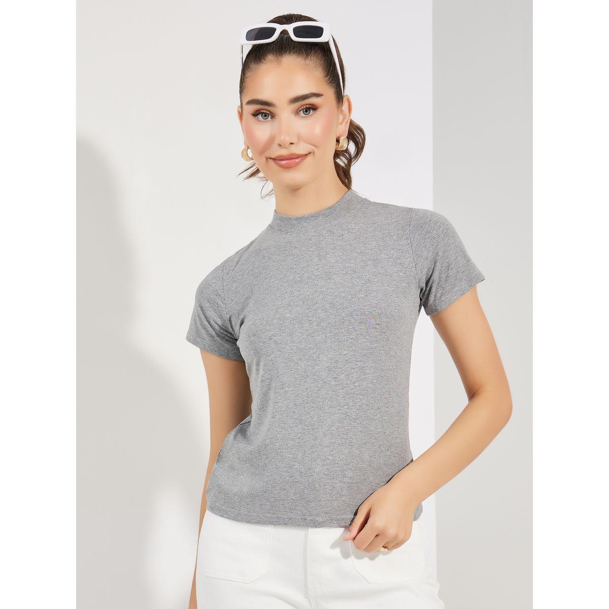 Styli Slim Fit Solid High Neck T-Shirt-women-clothing-tshirts-image-3