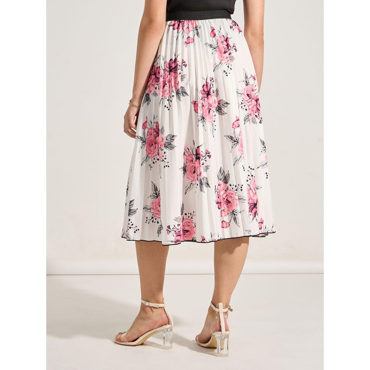 تنورة ميدي مطبعة بزهور مع كسرات-women-clothing-bottoms-skirts-image-4