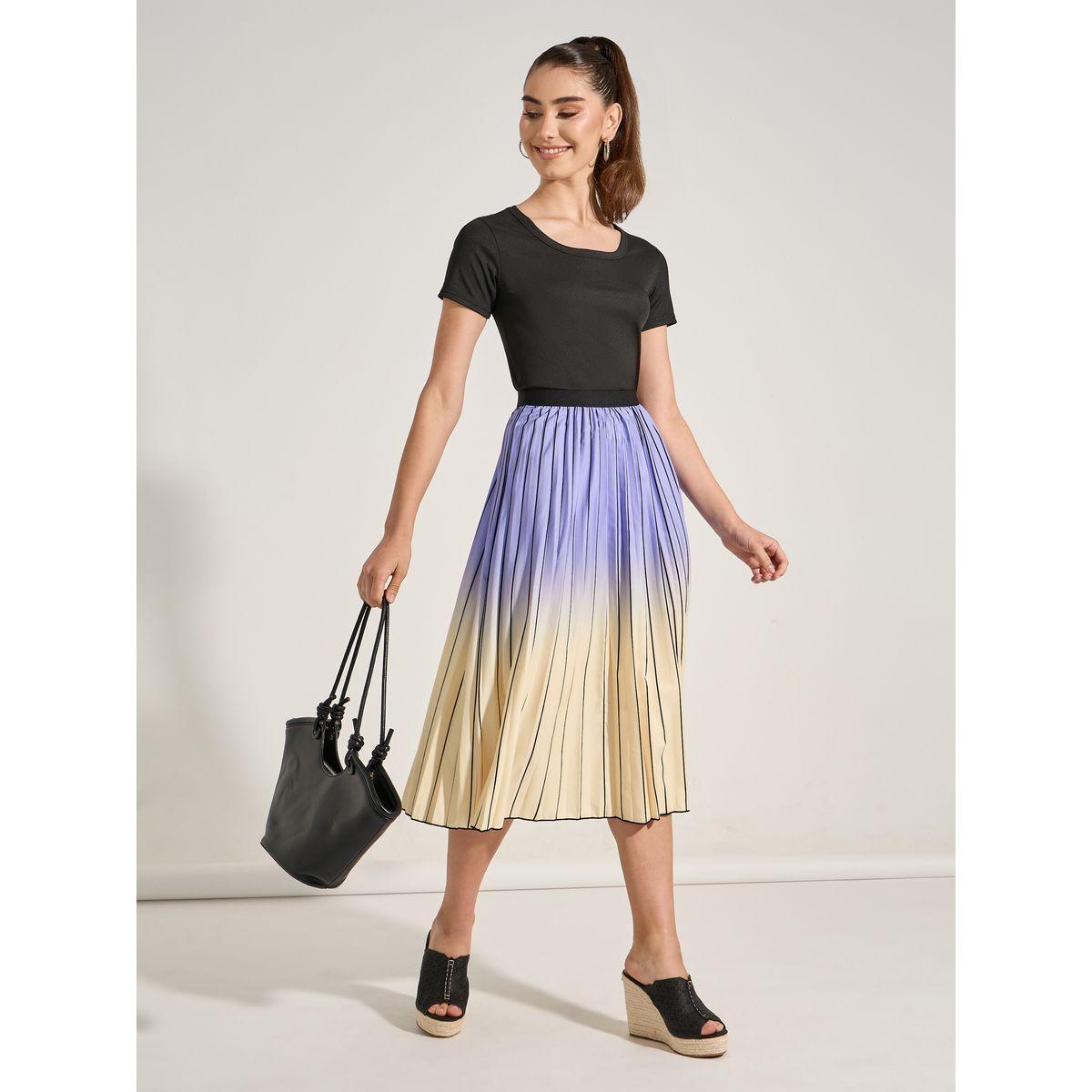 Styli Gradient Effect Pleated Midi Skirt-women-clothing-bottoms-skirts-image-2