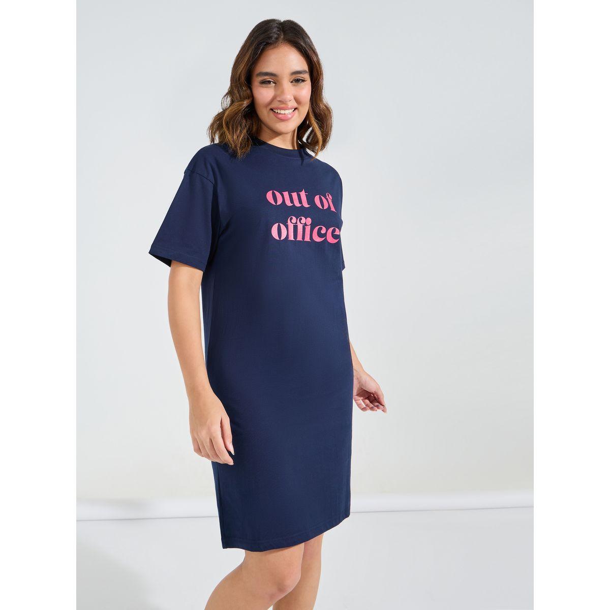 قميص نوم مطبع بكتابة مع اكتاف منخفضة-women-clothing-nightwear-nighties-image-1