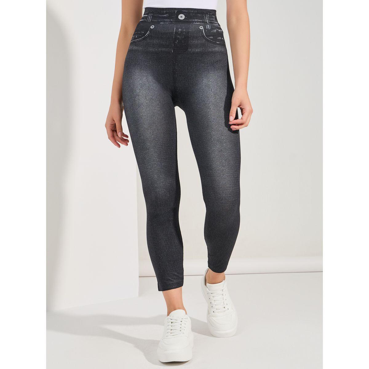 ليقنز بمظهر الدنيم مع خصر عالي-women-clothing-bottoms-leggings-image-1