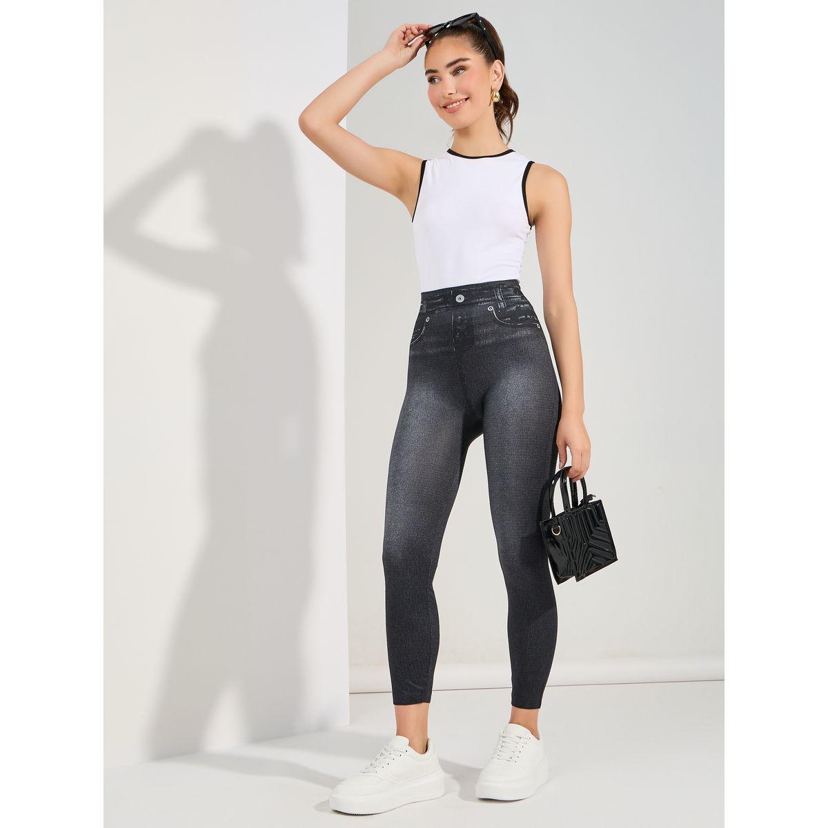 ليقنز بمظهر الدنيم مع خصر عالي-women-clothing-bottoms-leggings-image-2