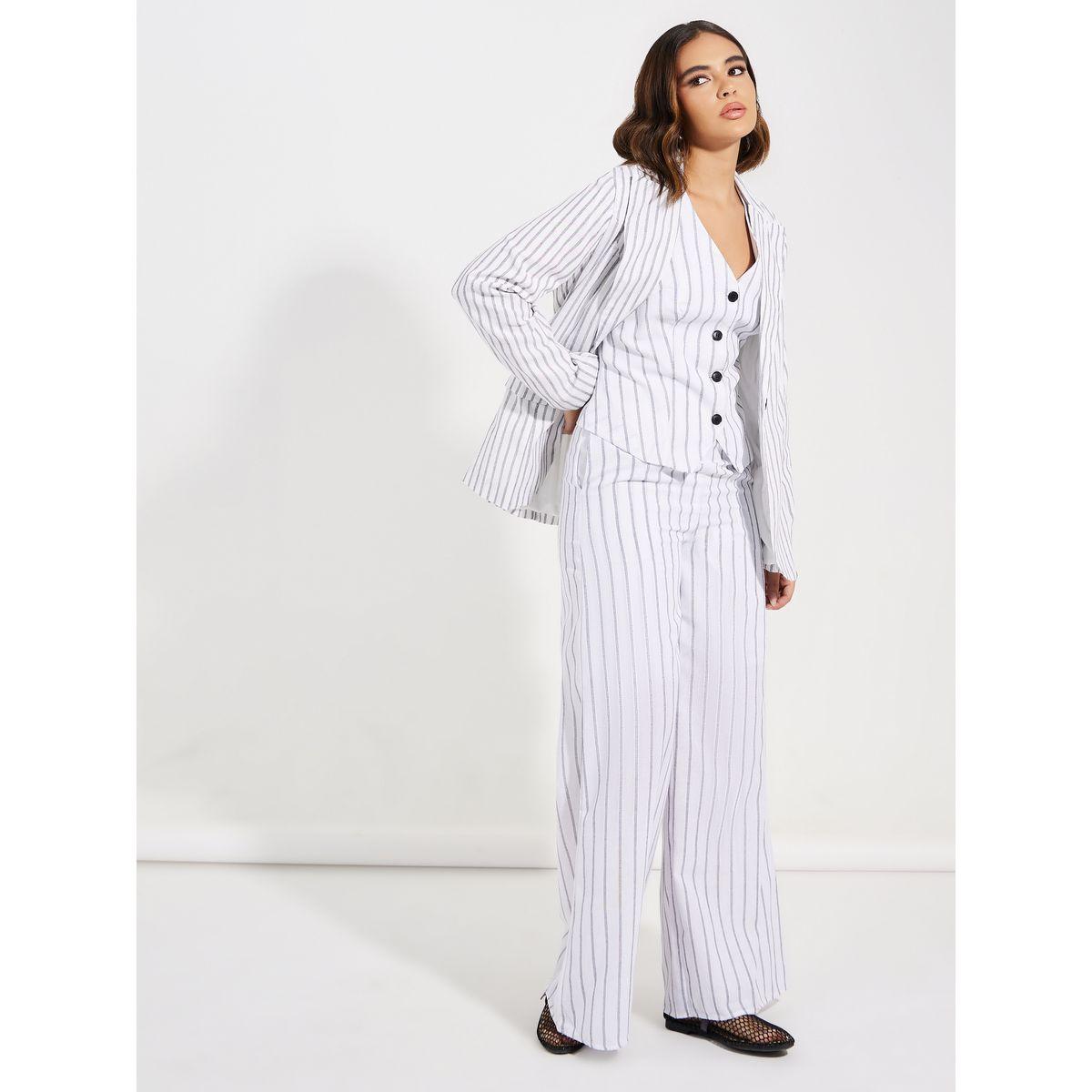 Styli Regular Fit Striped Blazer with Flap Detail-women-clothing-coatsandjackets-blazers-image-2