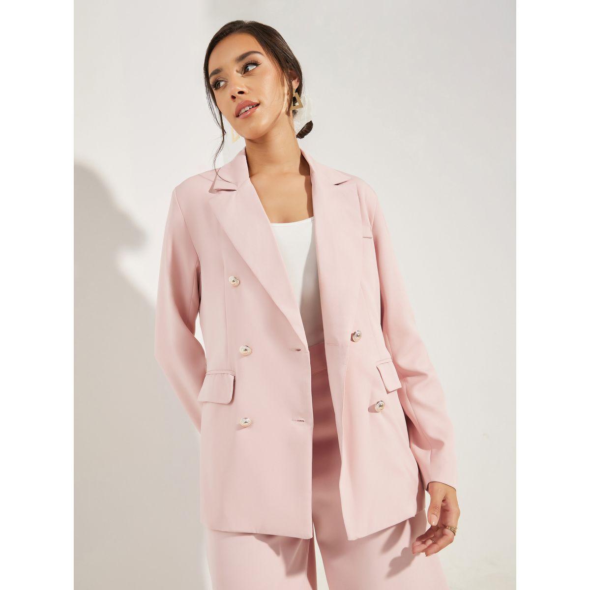 Styli Regular Fit Longline Double Breasted Blazer-women-clothing-coatsandjackets-blazers-image-1