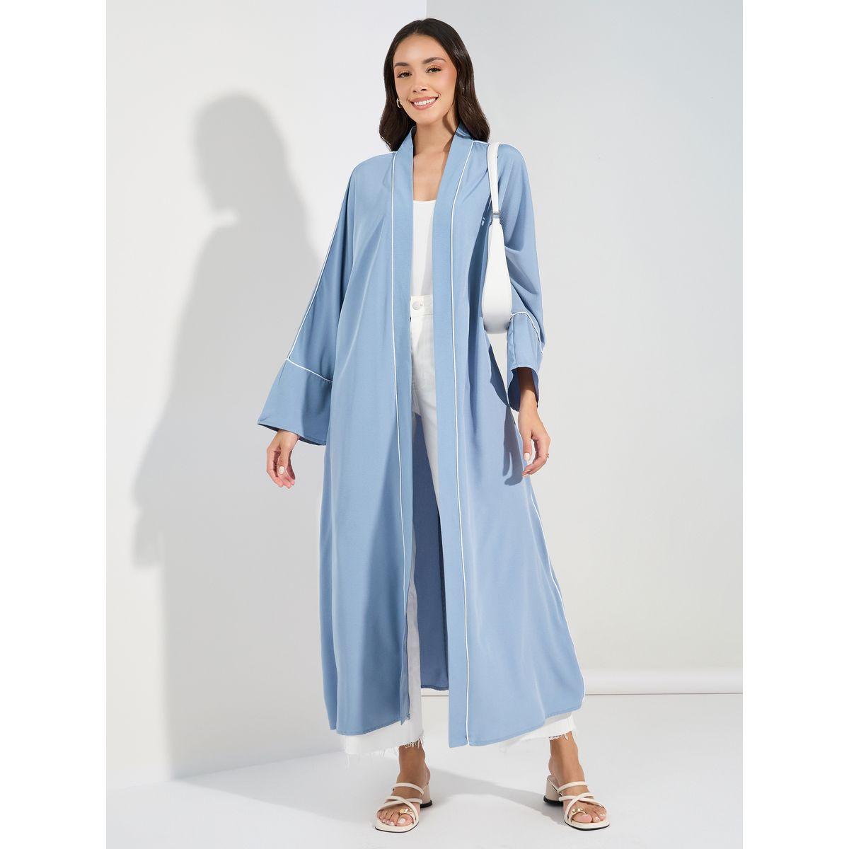 Styli Regular Fit Maxi Kimono with Contrast Piping-women-clothing-shirtsandblouses-shirts-image-1