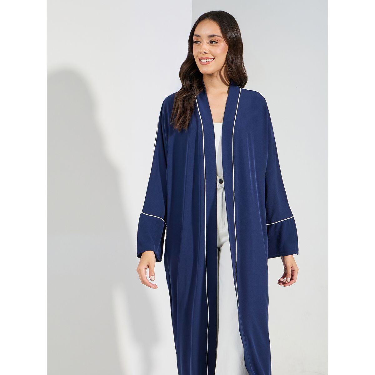 كيمونو طويل بقصة عادية وتفاصيل محزوزة-women-clothing-shirtsandblouses-shirts-image-2