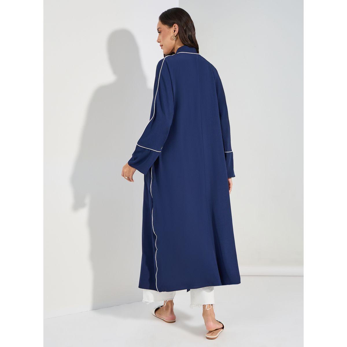 Styli Regular Fit Maxi Kimono with Contrast Piping-women-clothing-shirtsandblouses-shirts-image-4