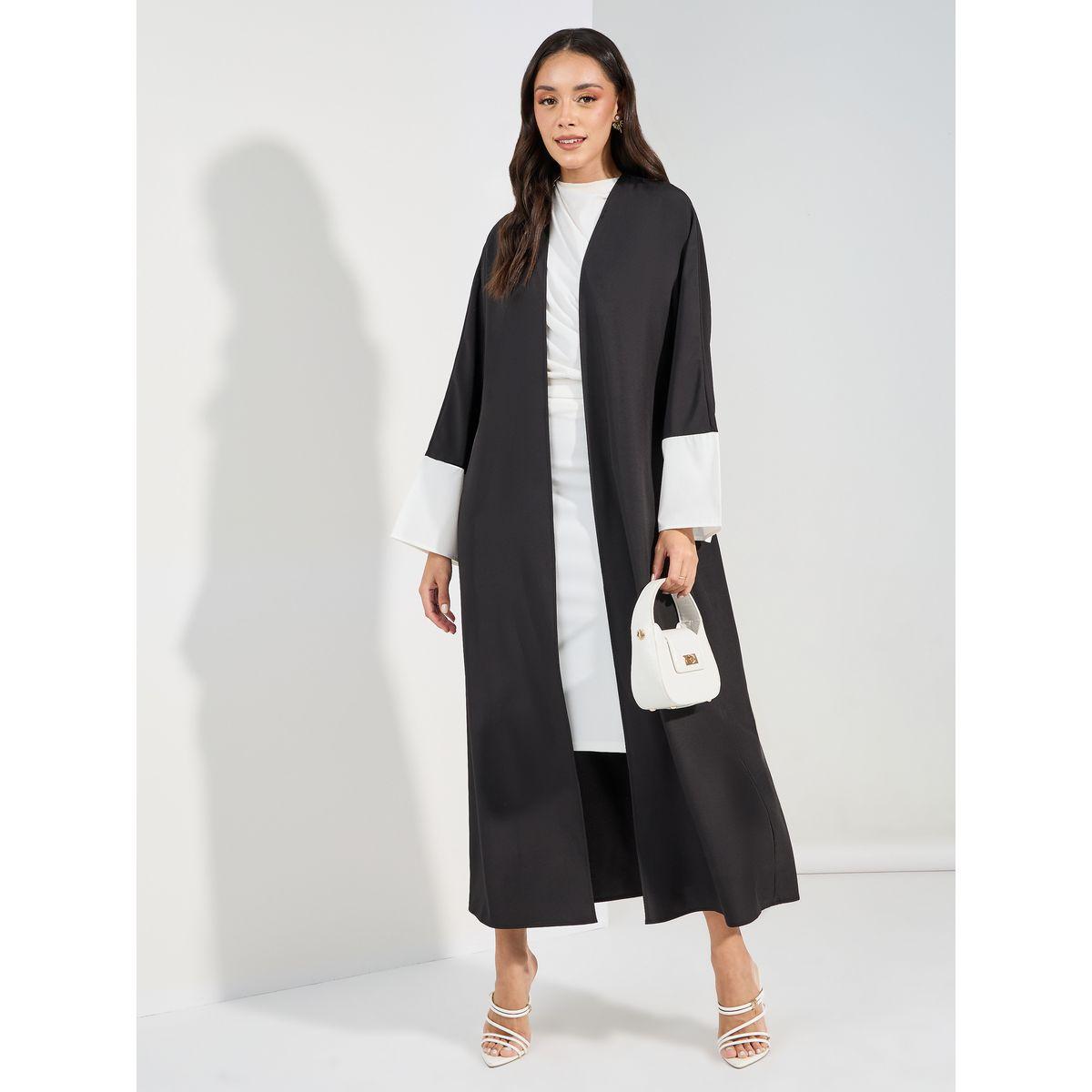 Styli Regular Fit Maxi Kimono With Contrast Detailing-women-clothing-shirtsandblouses-shirts-image-1