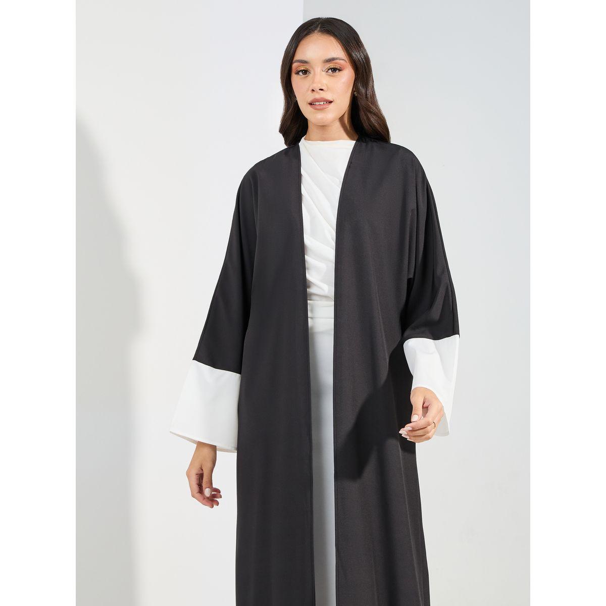 كيمونو طويل بقصة عادية وتفاصيل مُتباينة-women-clothing-shirtsandblouses-shirts-image-2