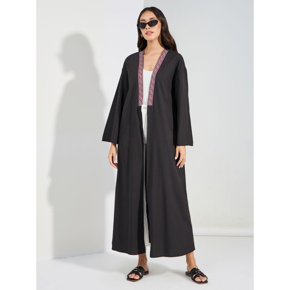 كيمونو طويل بقصة عادية وشريط مُطرّز-women-clothing-shirtsandblouses-shirts-image-1