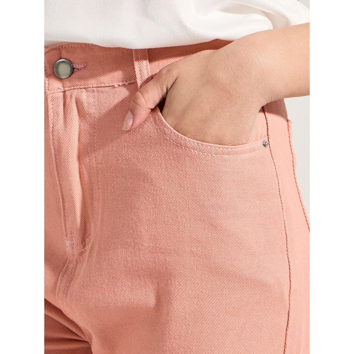 Styli Solid Straight Leg Cotton Jeans-women-clothing-bottoms-jeans-image-3