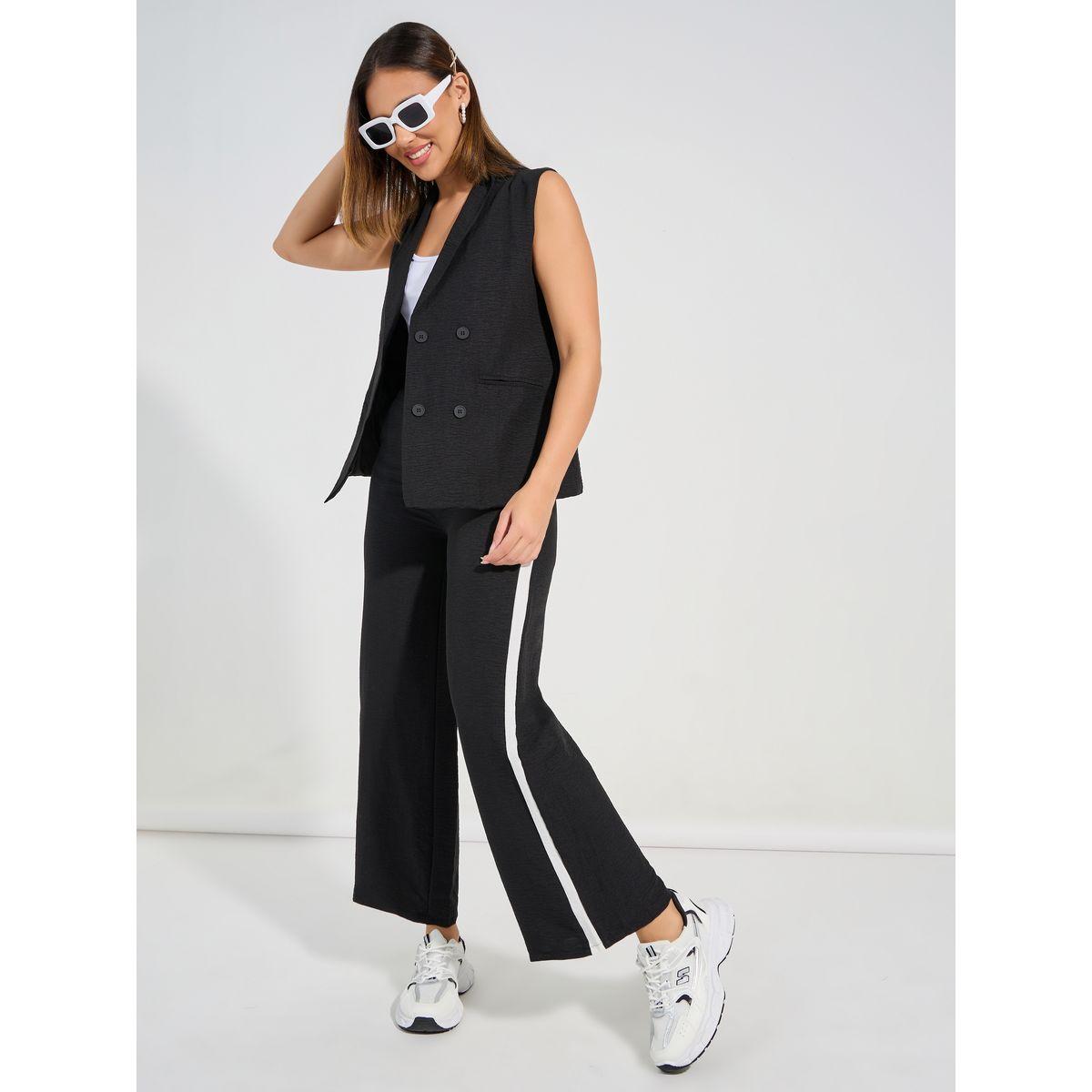 Styli Double Breasted Longline Waistcoat & Trousers Co-Ords-women-clothing-coordsets-image-1