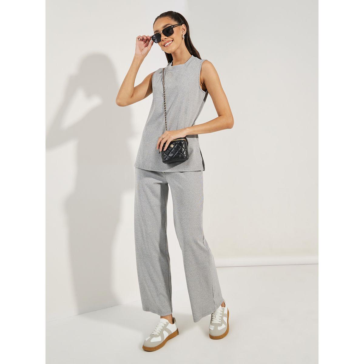 طقم منسق من جوغر بارجل واسعة مع بلوزة بلا اكمام-women-clothing-coordsets-image-2
