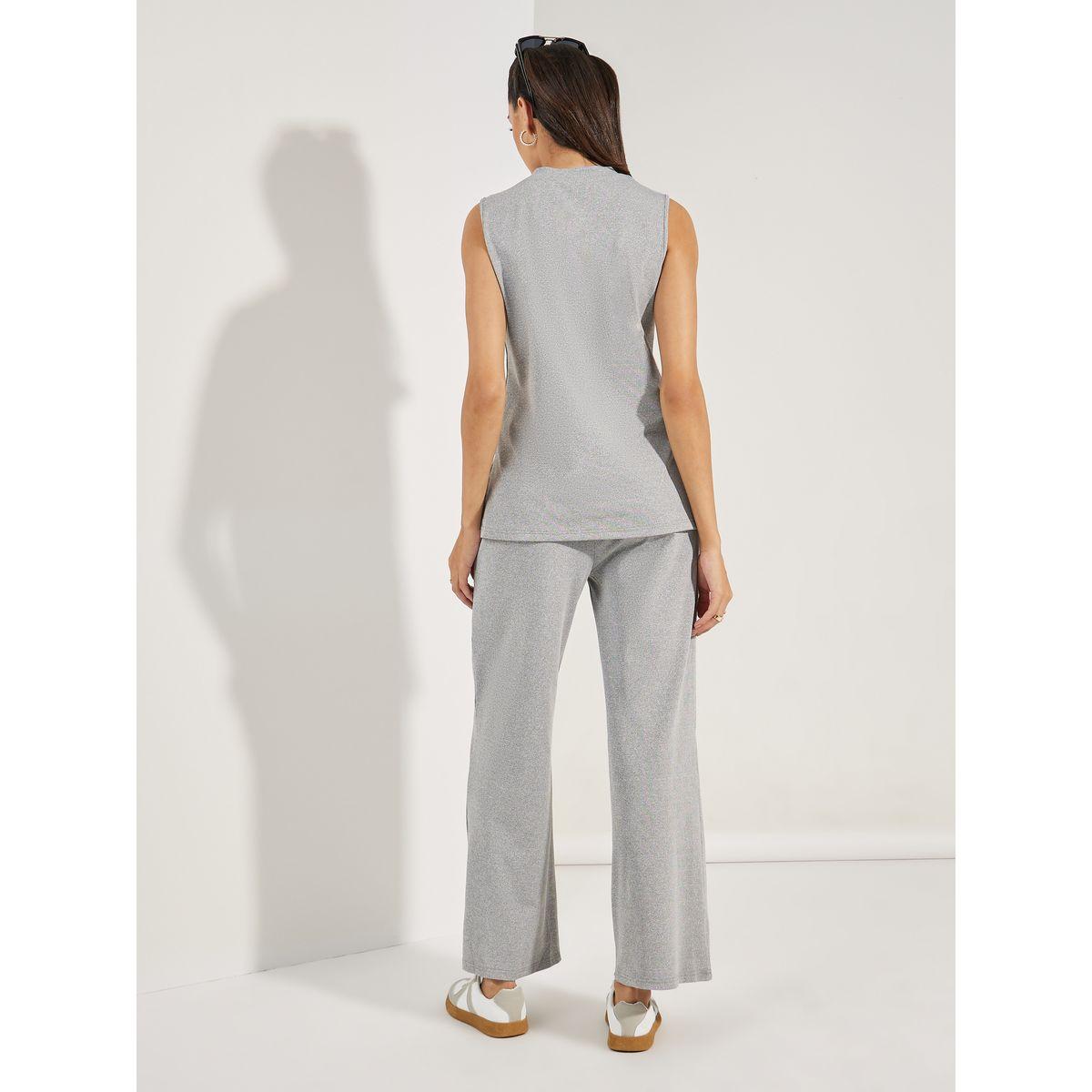 Styli Sleeveless Rib Knit Top & Wide Leg Joggers Co-Ords-women-clothing-coordsets-image-6