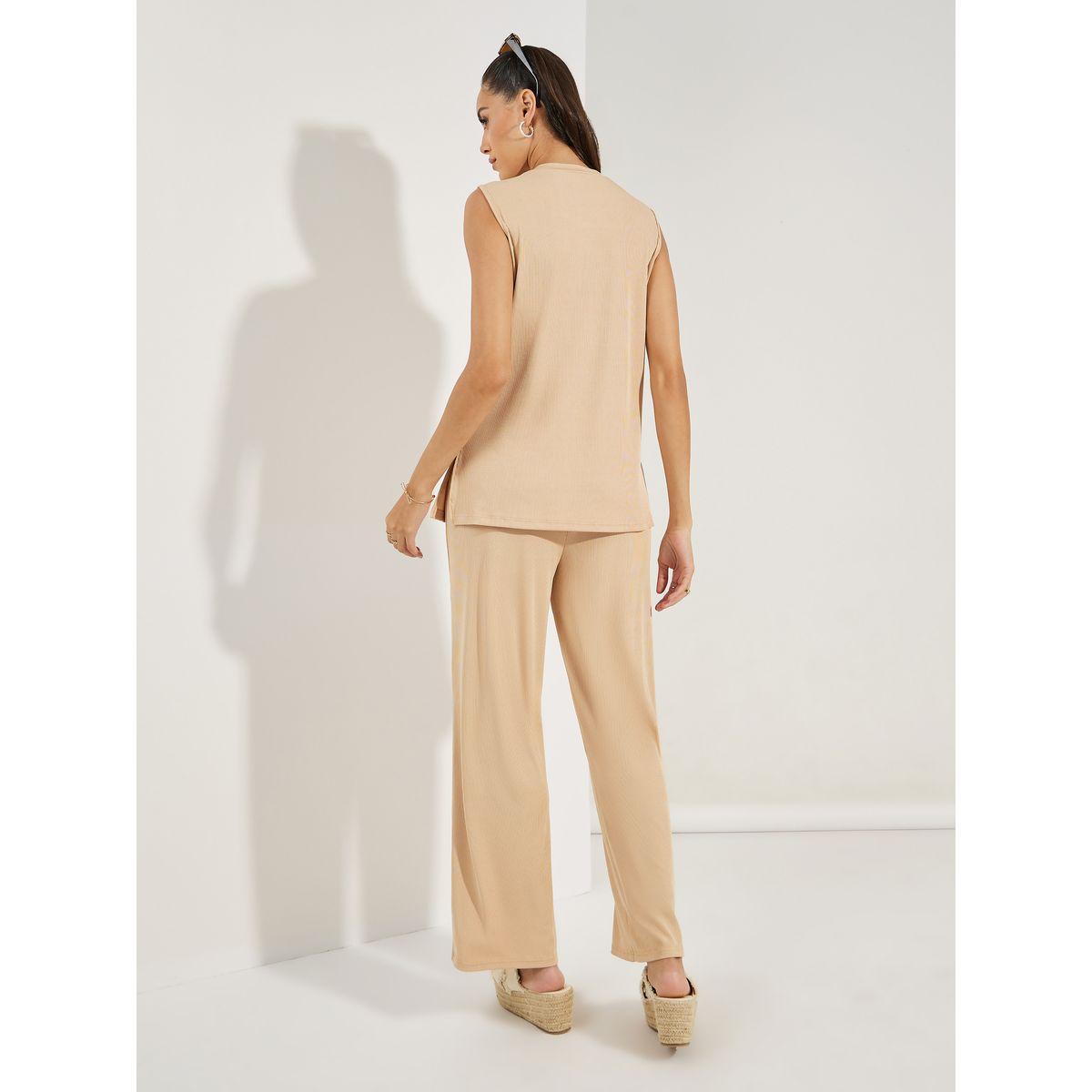 طقم منسق من جوغر بارجل واسعة مع بلوزة بلا اكمام-women-clothing-coordsets-image-5
