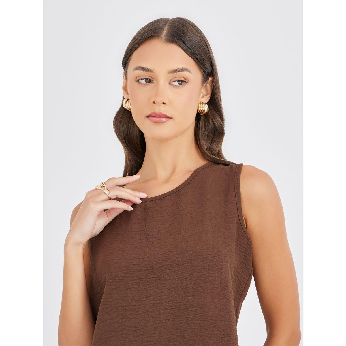 Styli Solid Sleeveless Top and Wide Leg Pants Co-Ords-women-clothing-coordsets-image-4