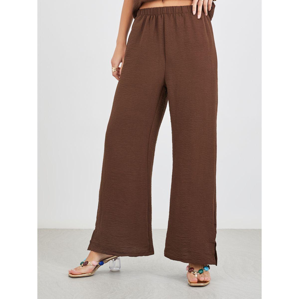 Styli Solid Sleeveless Top and Wide Leg Pants Co-Ords-women-clothing-coordsets-image-5