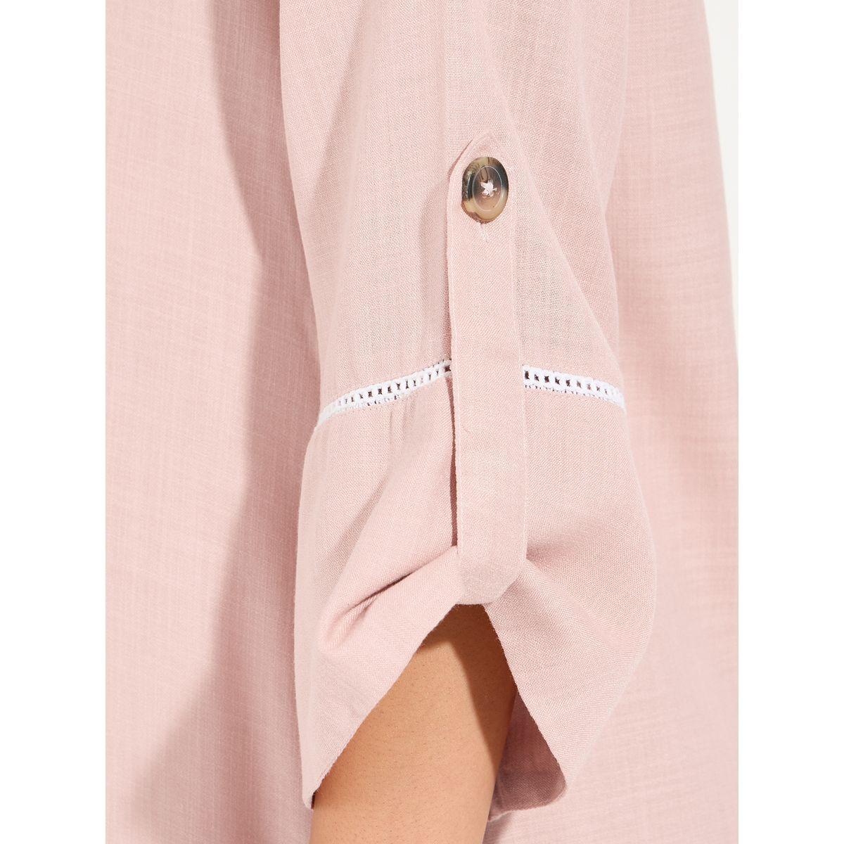 Styli Linen Look Jalabiya with Roll-Up Sleeves-women-arabicclothing-jalabiyas-image-3