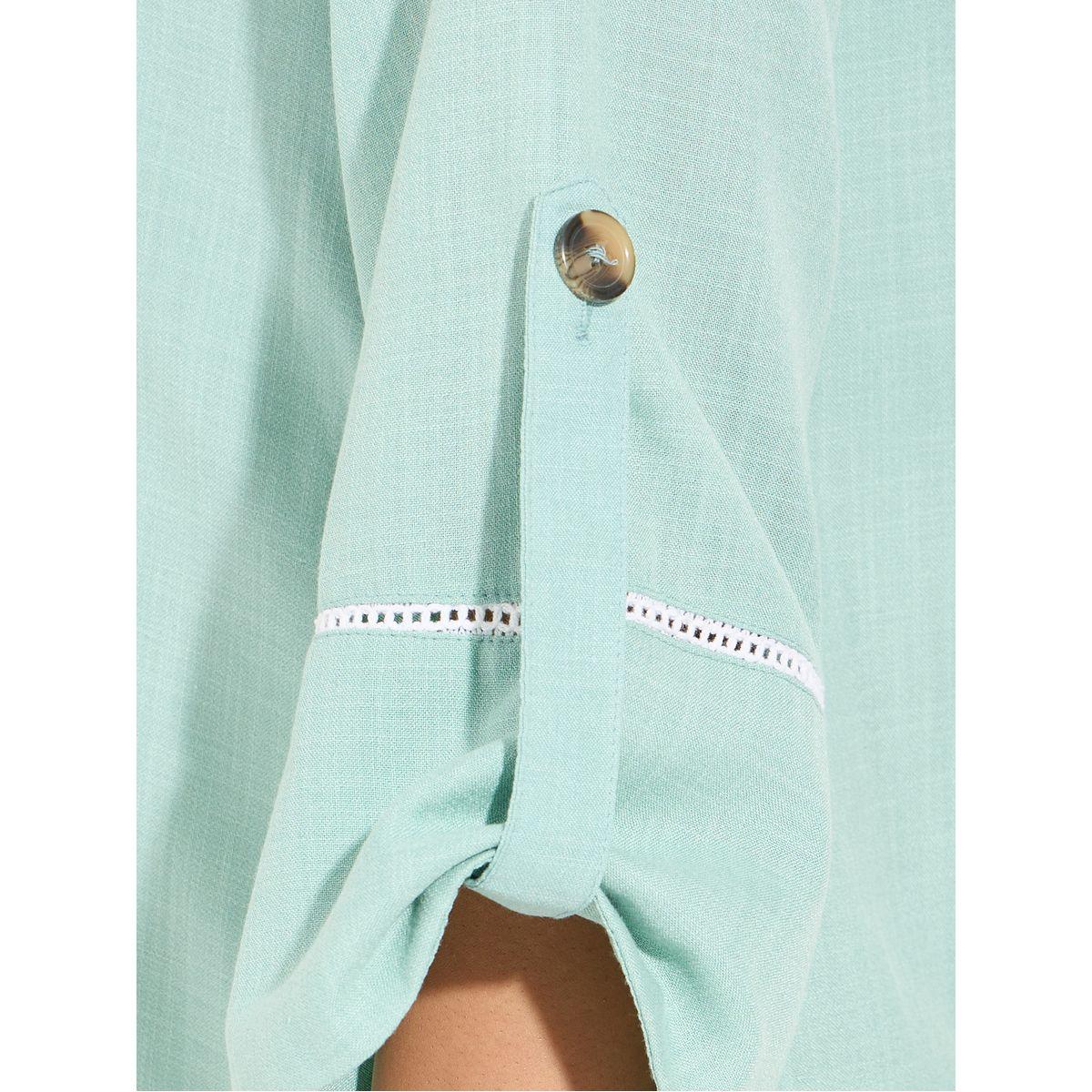 Styli Linen Look Jalabiya with Roll-Up Sleeves-women-arabicclothing-jalabiyas-image-3