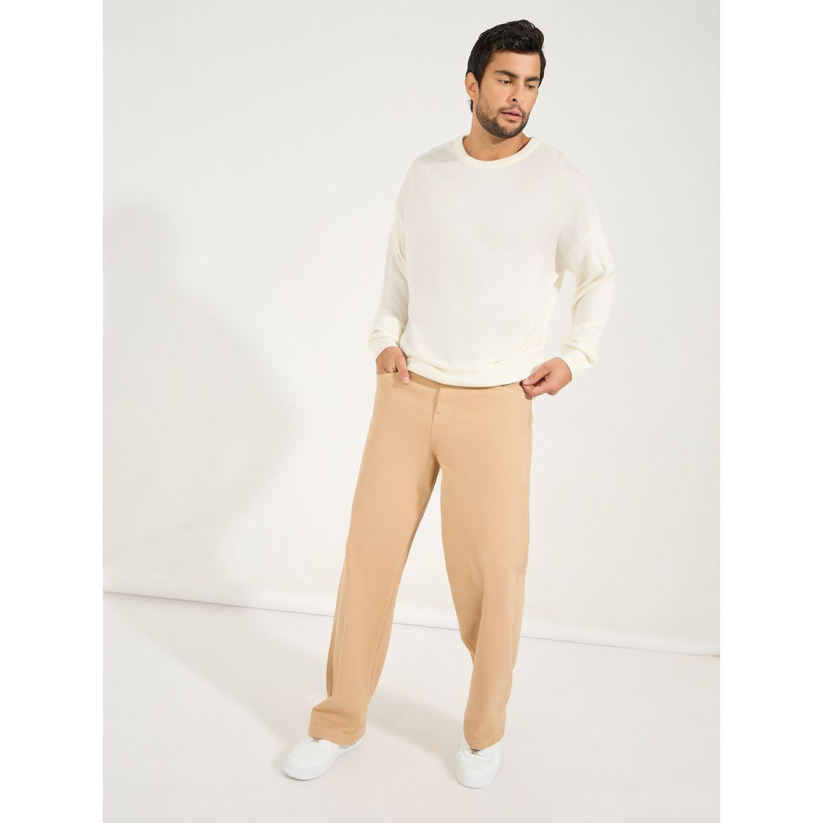Styli Relaxed Fit Crew Neck Sweater with Dropped Shoulder-men-clothing-sweatersandpullovers-image-2