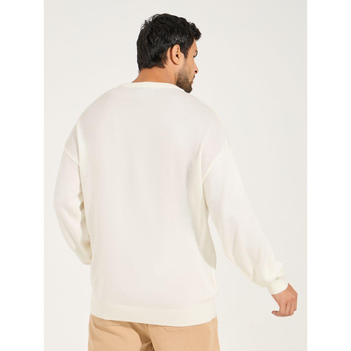 Styli Relaxed Fit Crew Neck Sweater with Dropped Shoulder-men-clothing-sweatersandpullovers-image-5
