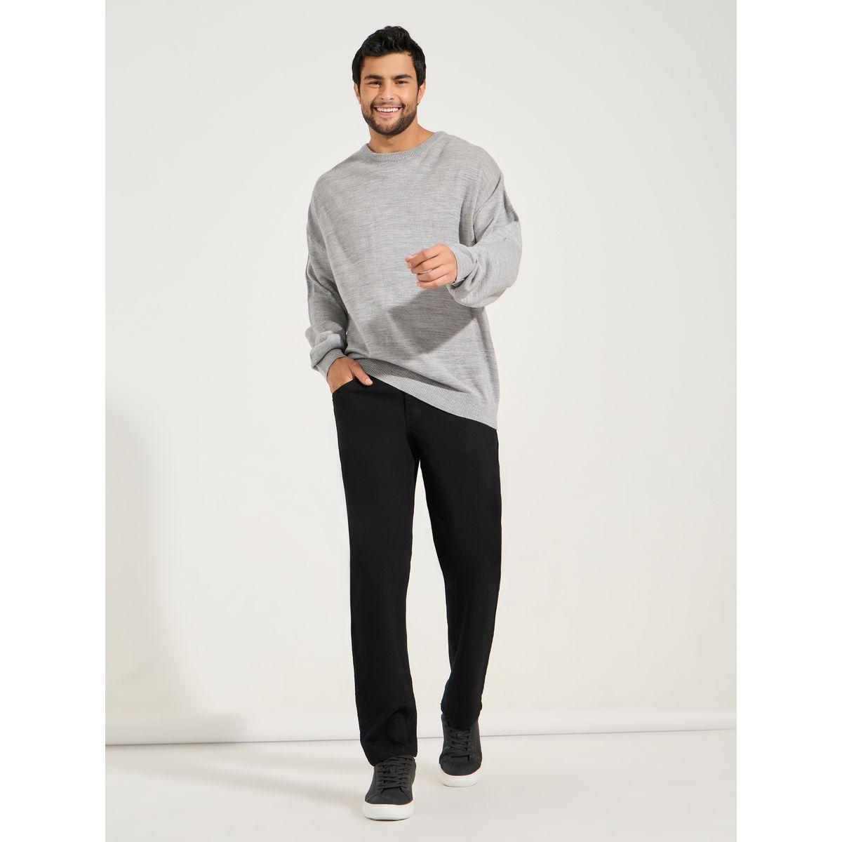 Styli Relaxed Fit Crew Neck Sweater with Dropped Shoulder-men-clothing-sweatersandpullovers-image-2