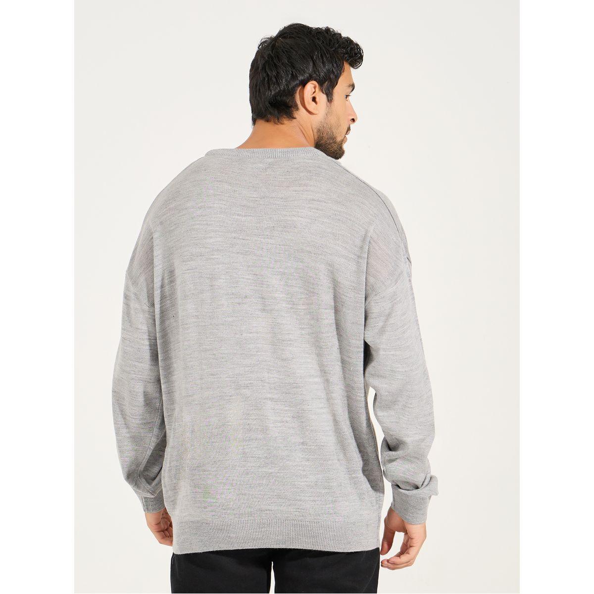 Styli Relaxed Fit Crew Neck Sweater with Dropped Shoulder-men-clothing-sweatersandpullovers-image-4