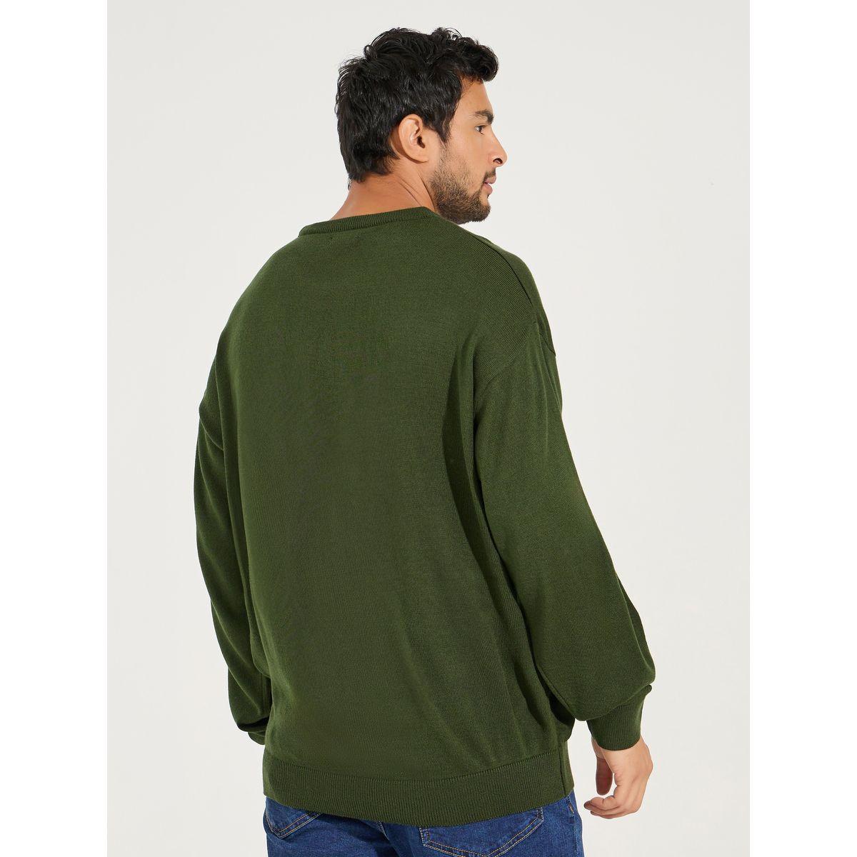 Styli Relaxed Fit Crew Neck Sweater with Dropped Shoulder-men-clothing-sweatersandpullovers-image-4