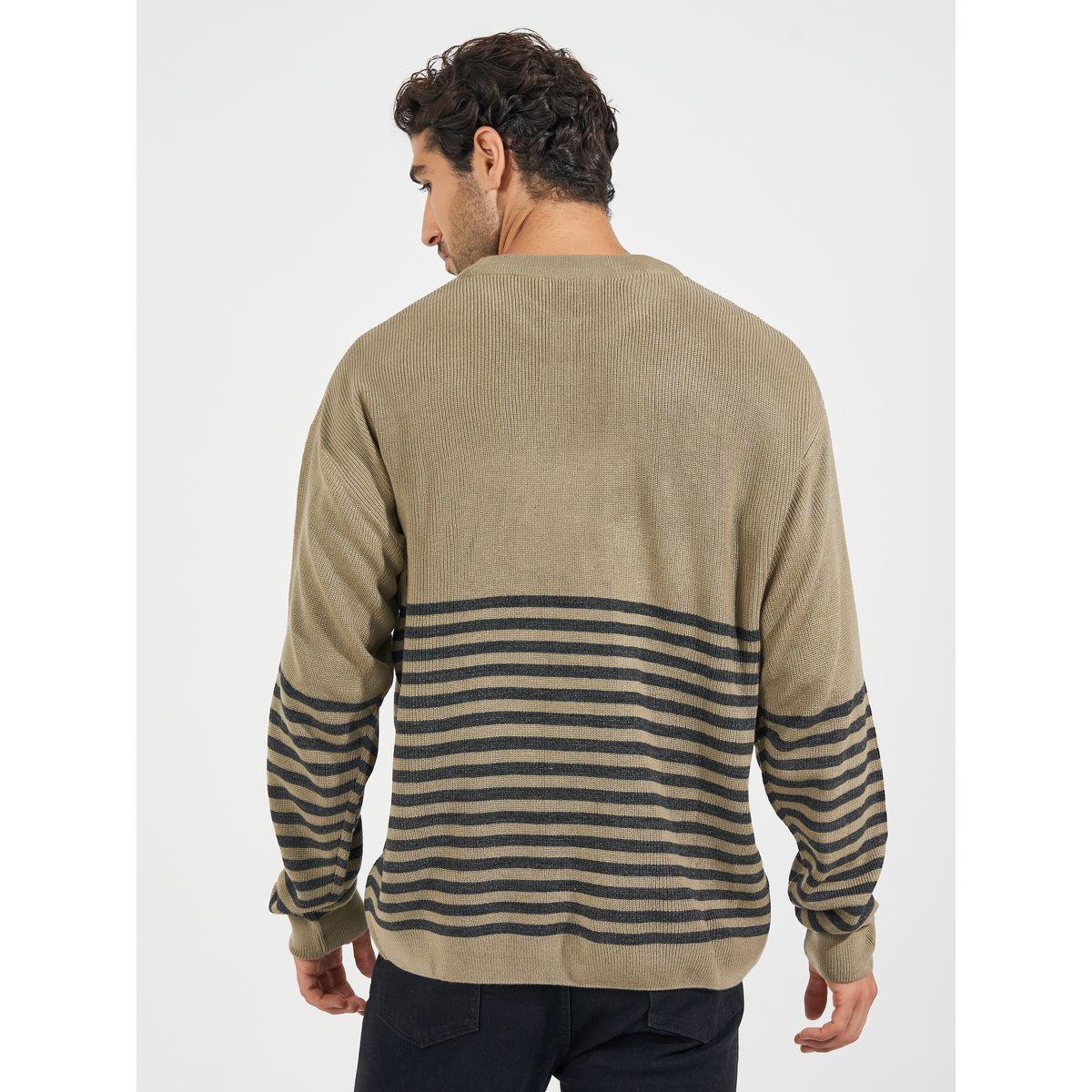 Styli Horizontal Tuck Stripe Relaxed Fit Lightweight Sweater-men-clothing-sweatersandpullovers-image-4