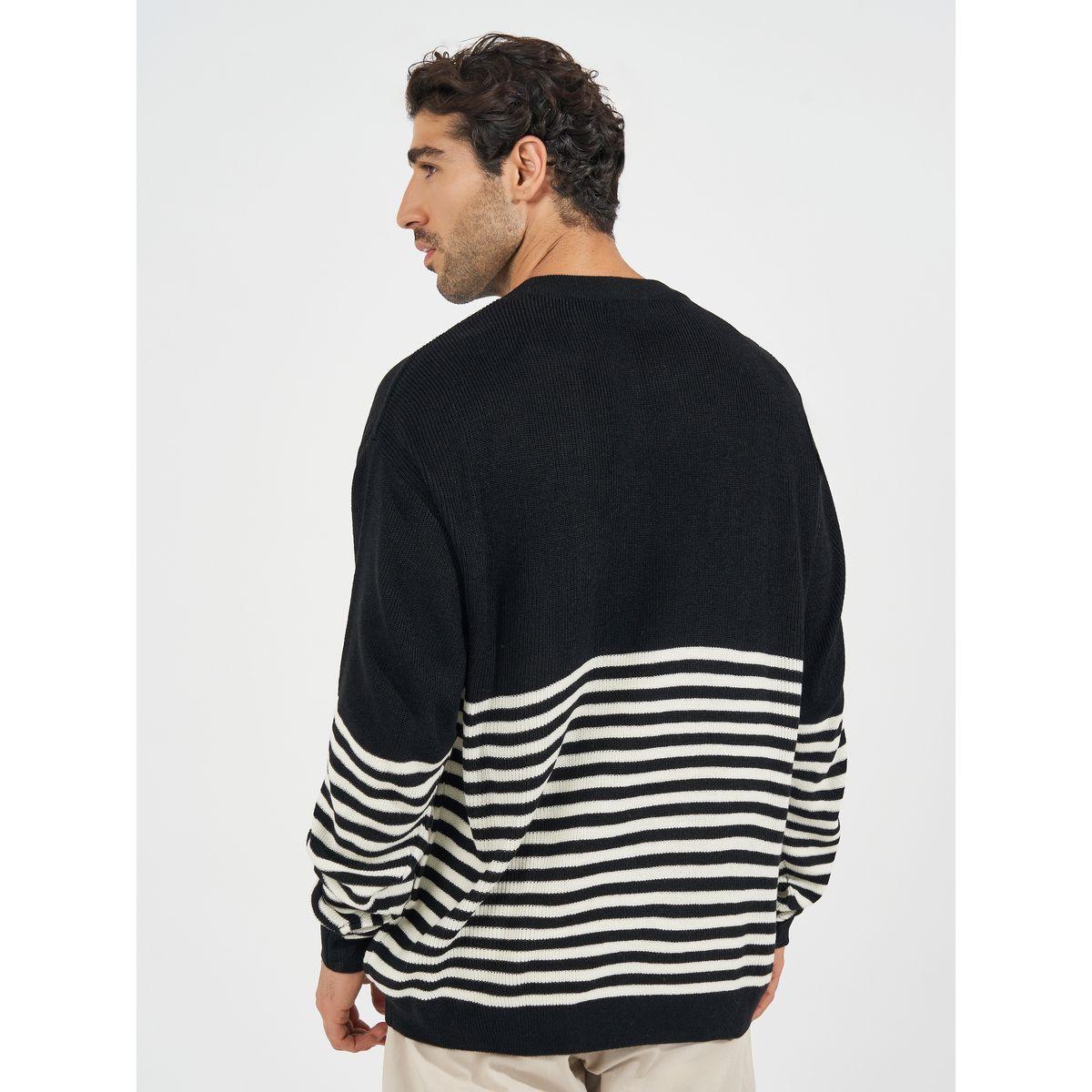 Styli Horizontal Tuck Stripe Relaxed Fit Lightweight Sweater-men-clothing-sweatersandpullovers-image-7
