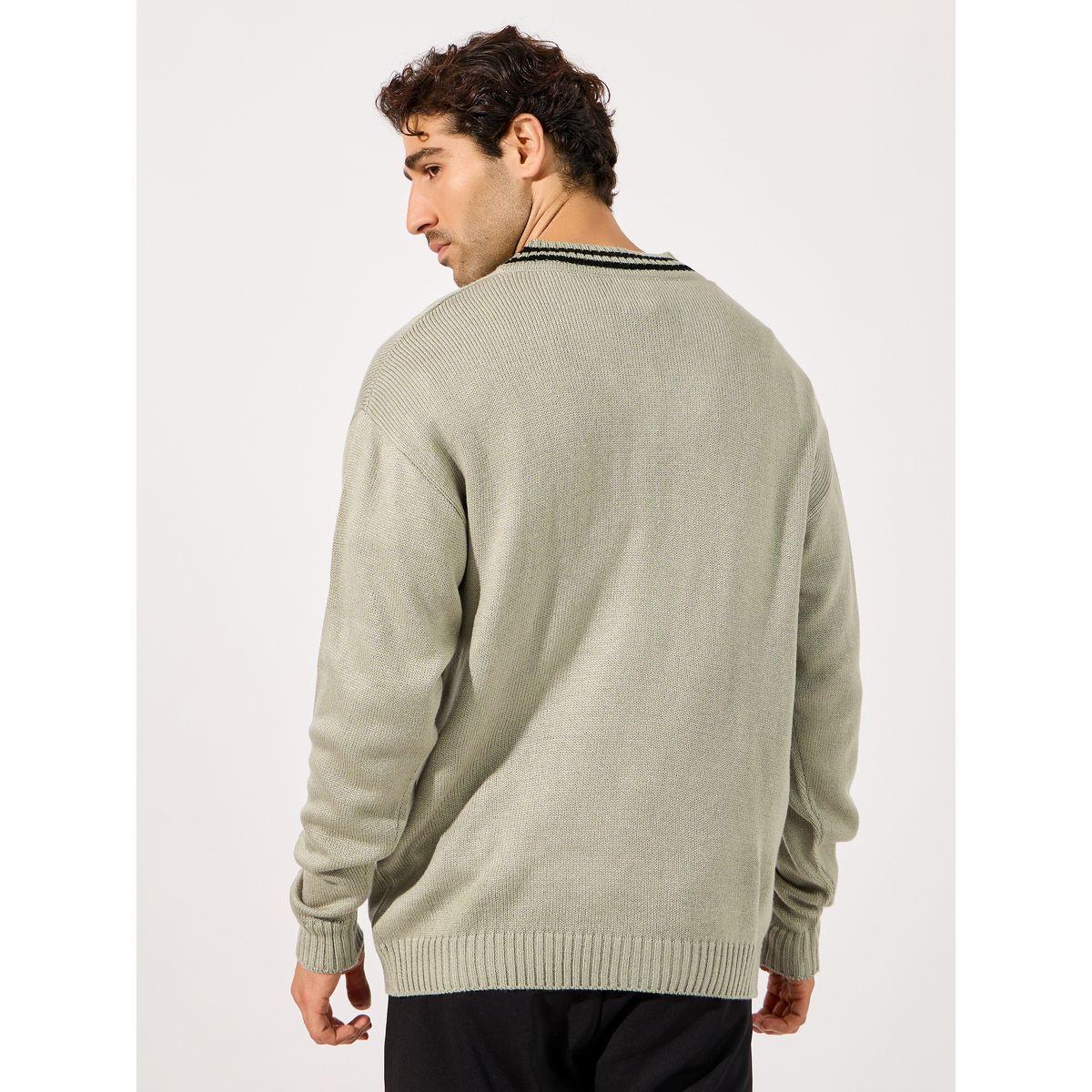 Styli V Neck Varsity Relaxed Lightweight Sweater-men-clothing-sweatersandpullovers-image-5