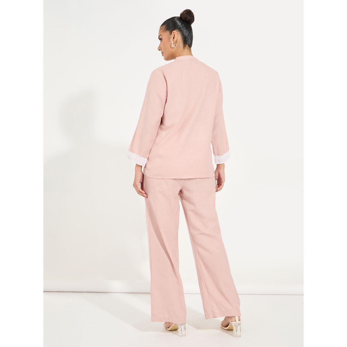 Styli Mandarin Collar Shirt & Straight Pants Modest Set-women-arabicclothing-sets-image-5