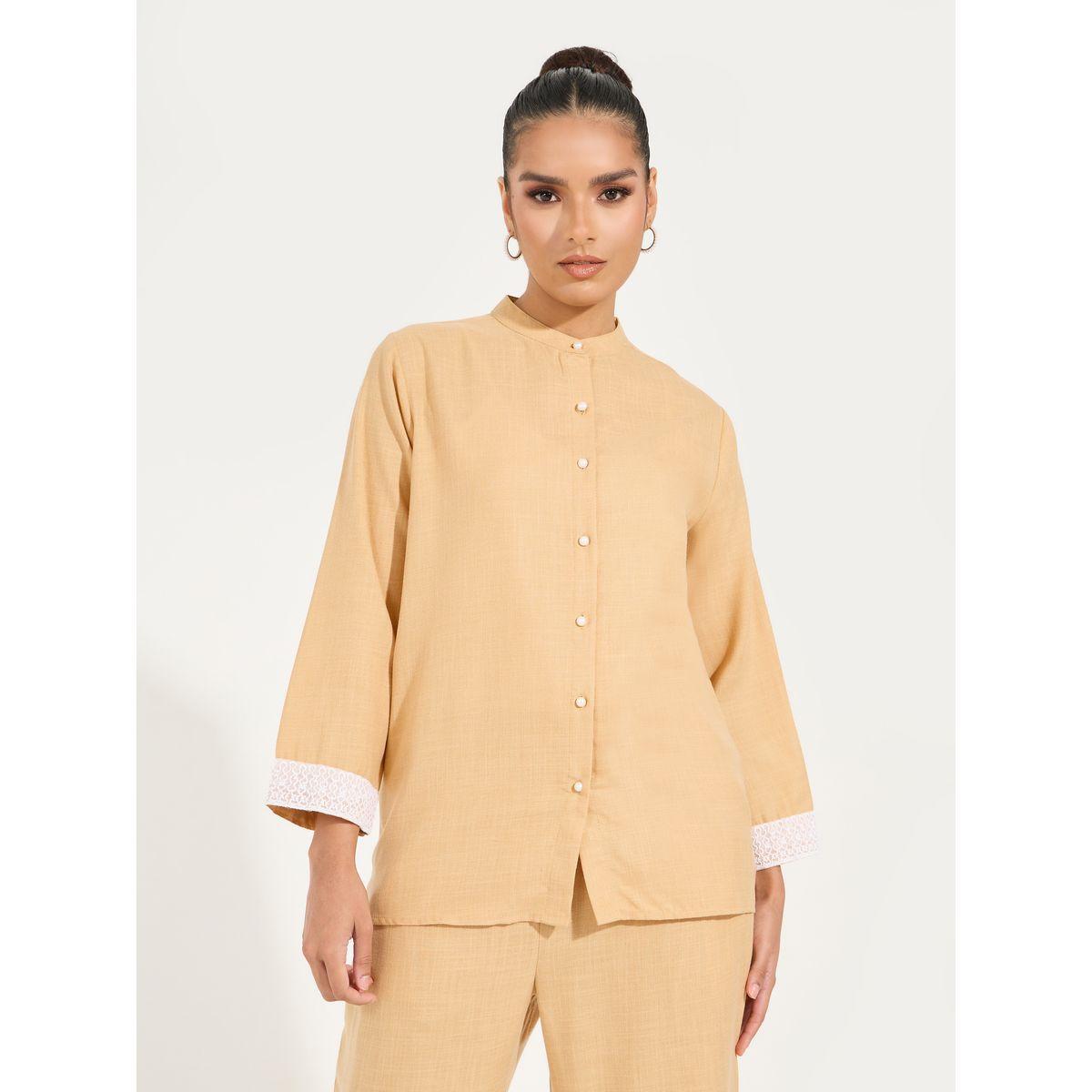 مجموعة من بنطال وقميص بياقة ماندارين-women-arabicclothing-sets-image-3