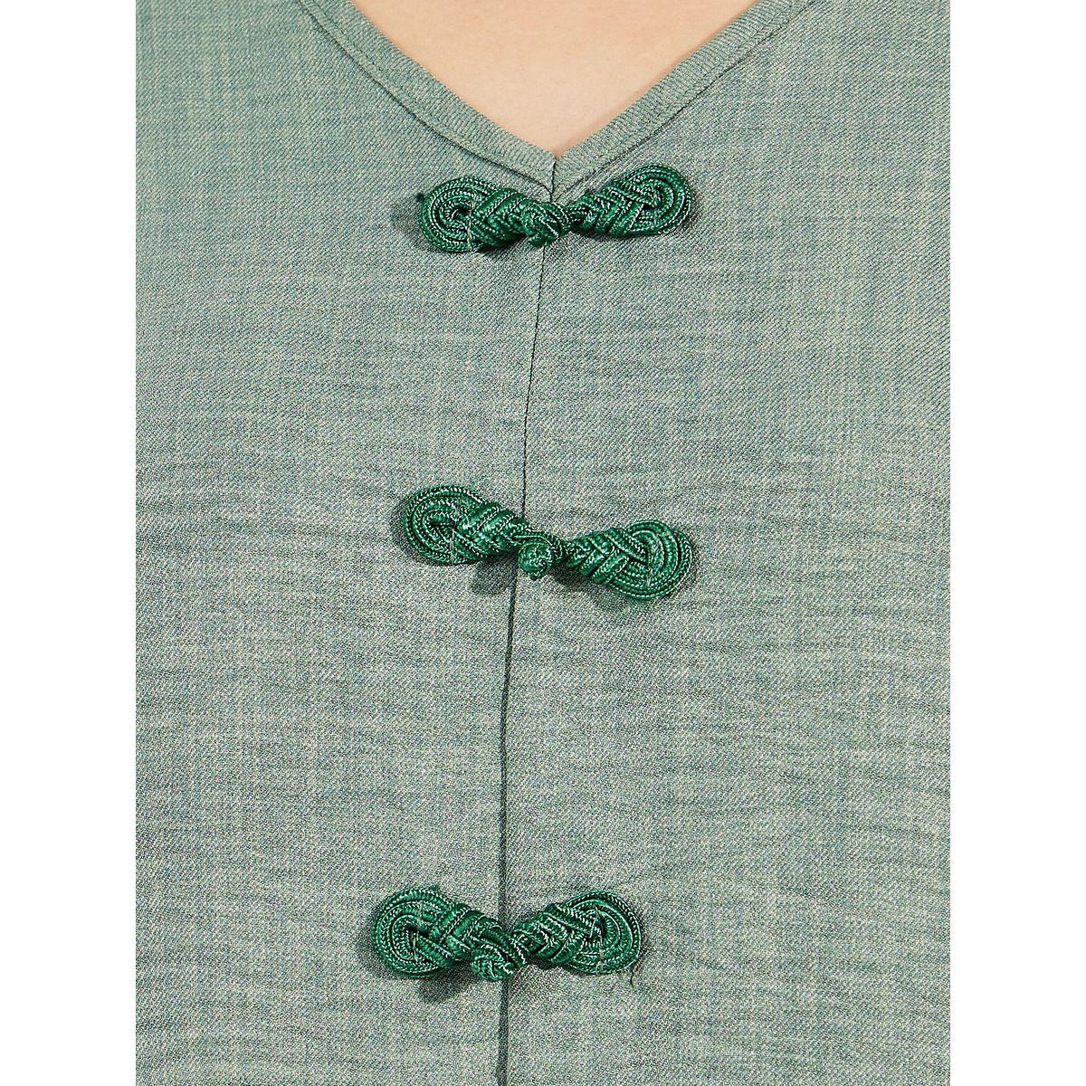 Styli Decorative Button Detail V Neck Jalabiya-women-arabicclothing-jalabiyas-image-3