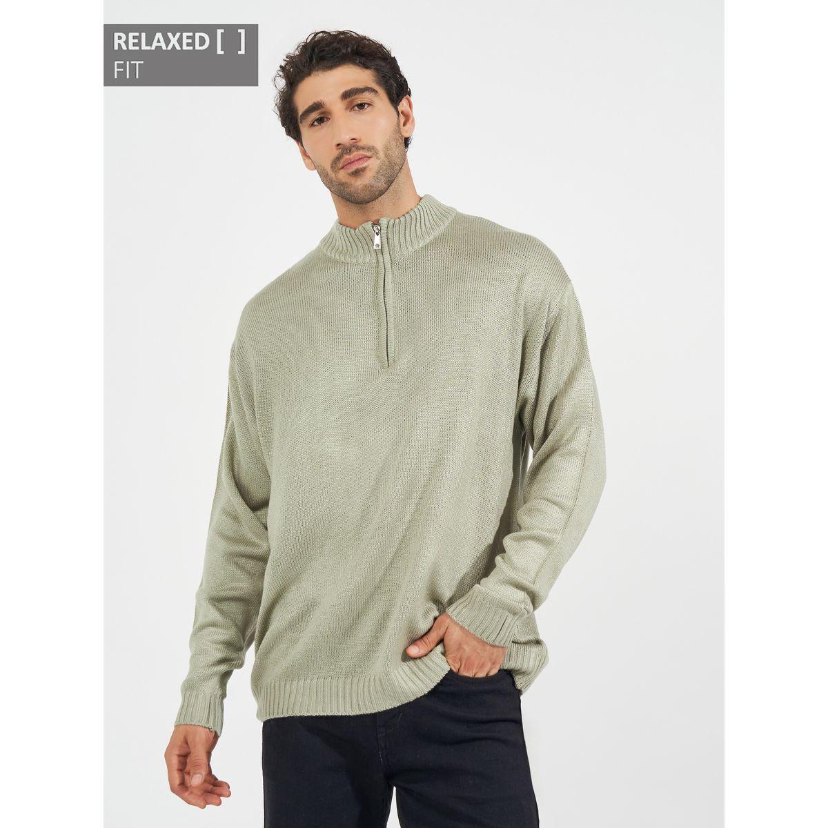 سويتر بقصة مريحة وسحَّاب غلق-men-clothing-sweatersandpullovers-image-1