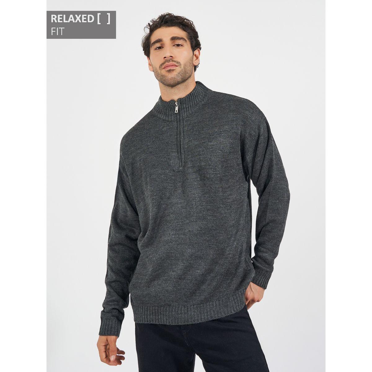 Styli Relaxed Fit Quarter Zip Up Lightweight Sweater-men-clothing-sweatersandpullovers-image-1