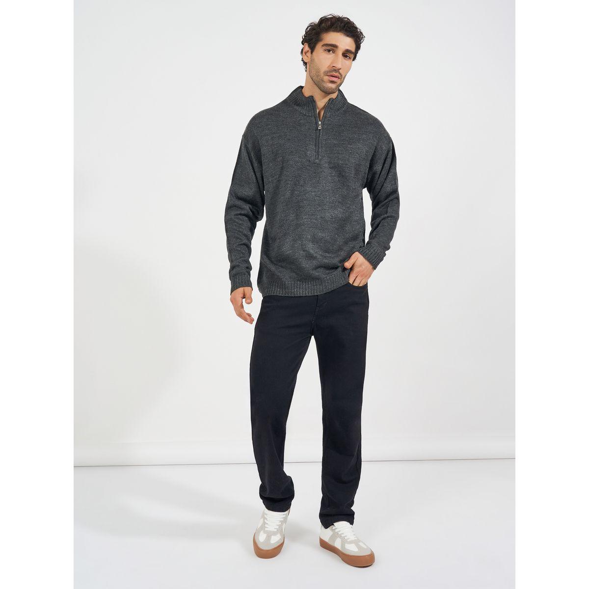 سويتر بقصة مريحة وسحَّاب غلق-men-clothing-sweatersandpullovers-image-2
