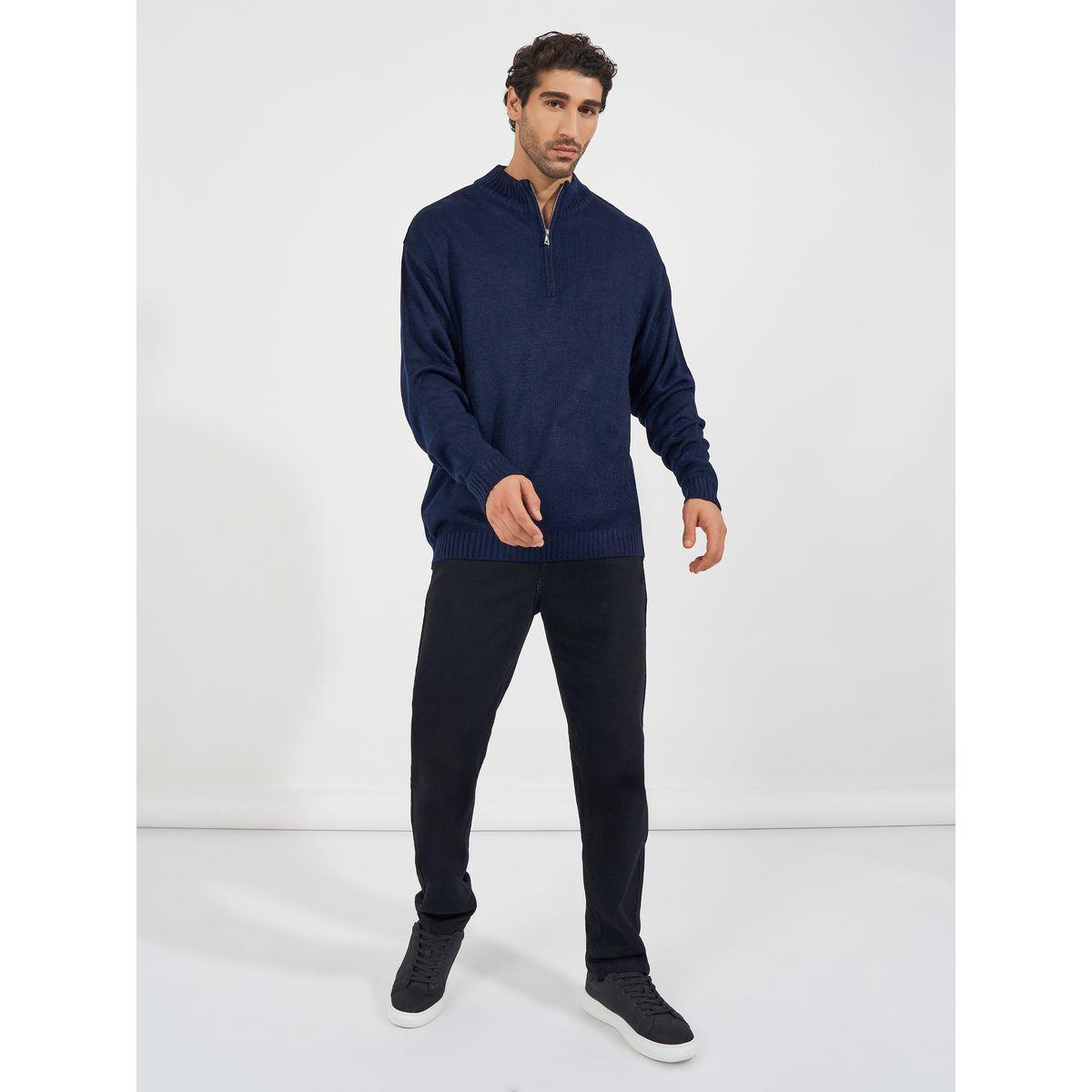 Styli Relaxed Fit Quarter Zip Up Lightweight Sweater-men-clothing-sweatersandpullovers-image-2