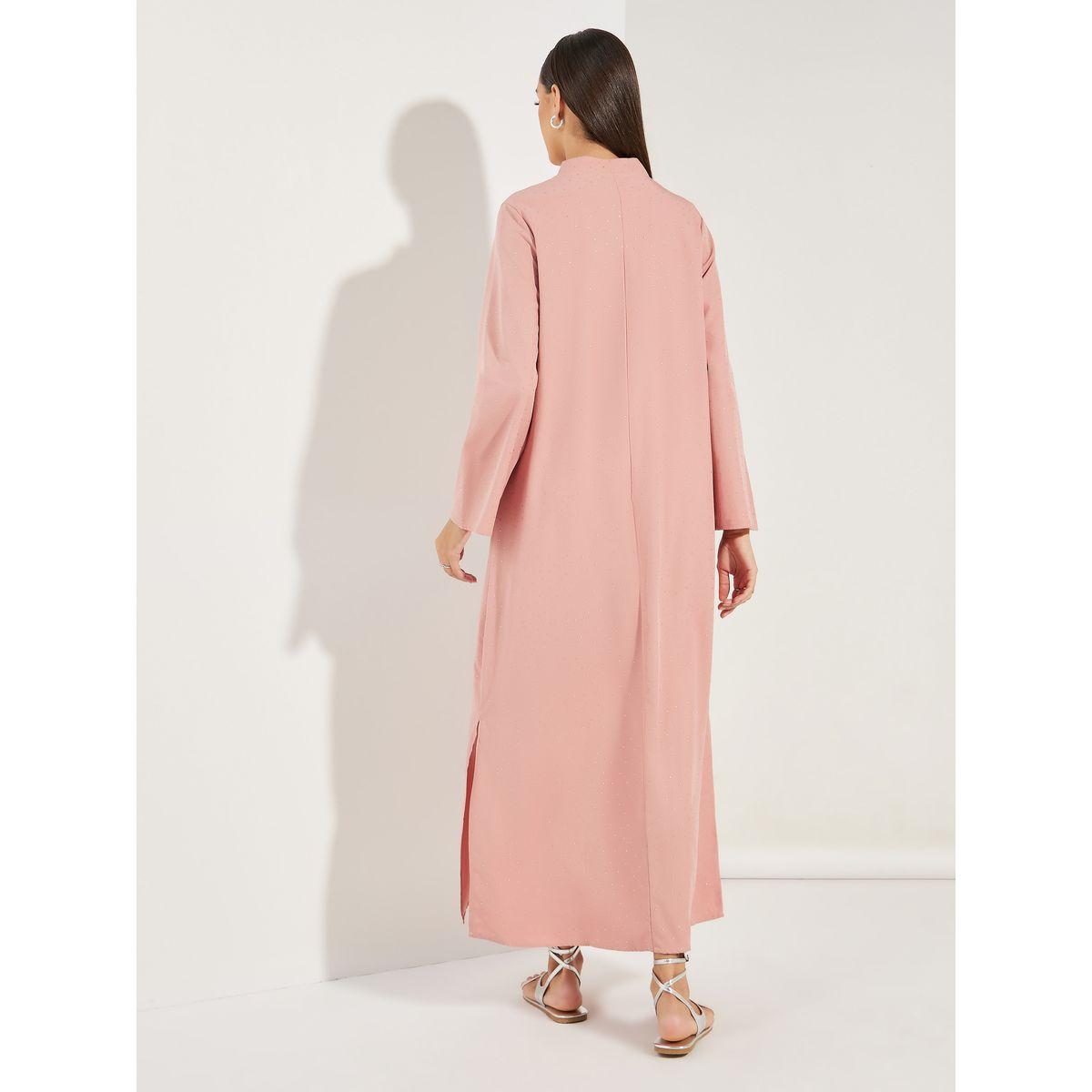جلابية طويلة بتفاصيل بارزة الملمس-women-arabicclothing-jalabiyas-image-5