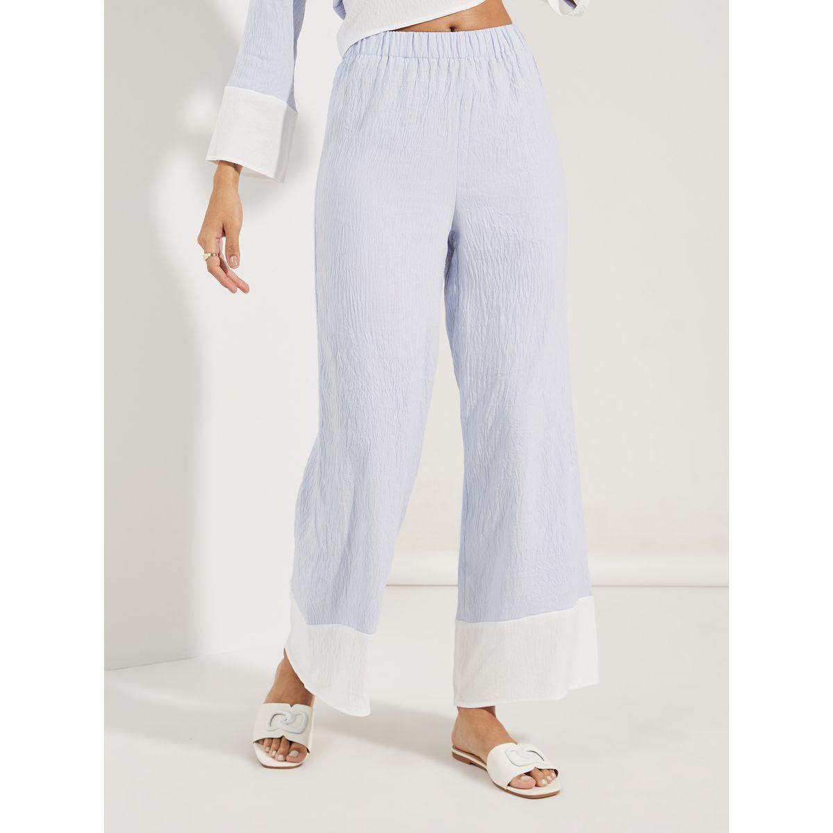 Styli Contrast Border Long Top & Wide Leg Pants Modest Set-women-arabicclothing-sets-image-4