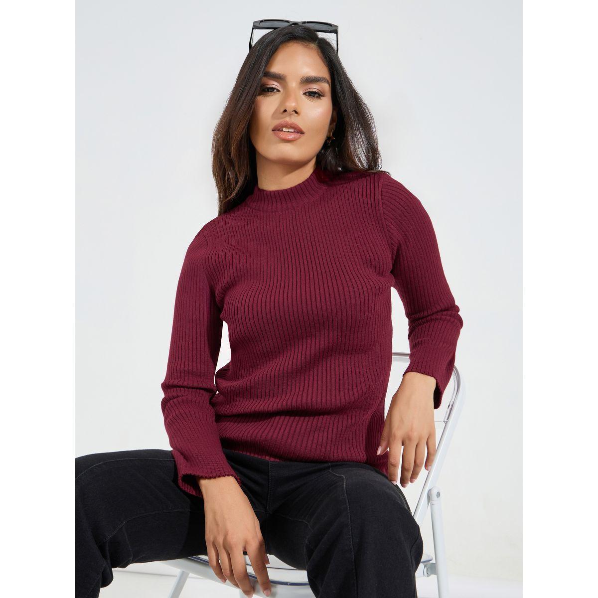 Styli Ribbed Fitted Regular Length High Neck Sweater-women-clothing-cardigansandjumpers-jumpers-image-1