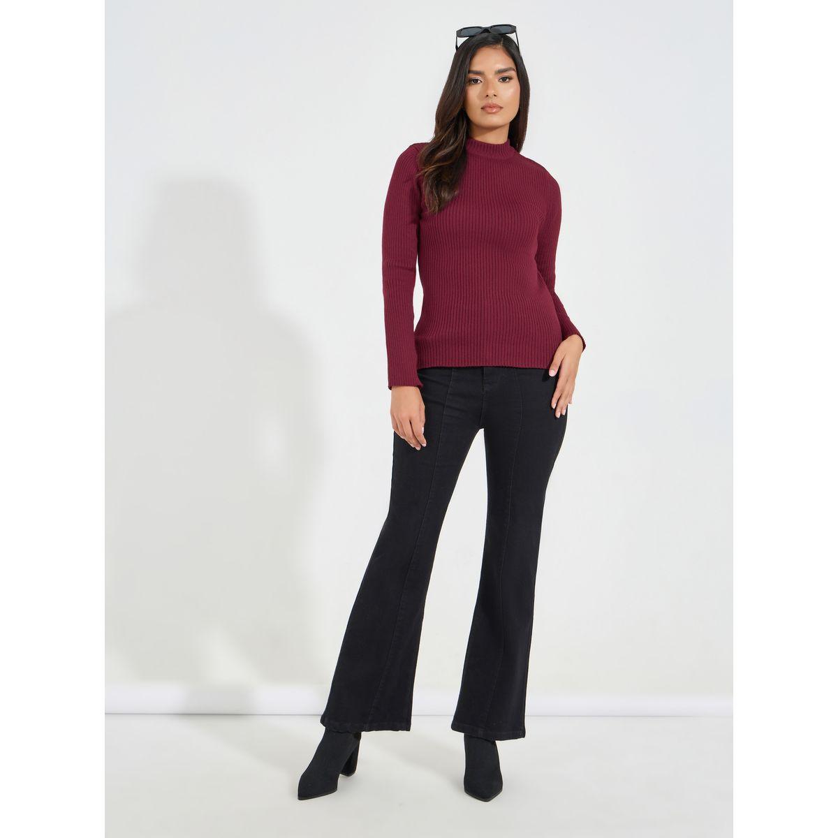 Styli Ribbed Fitted Regular Length High Neck Sweater-women-clothing-cardigansandjumpers-jumpers-image-2