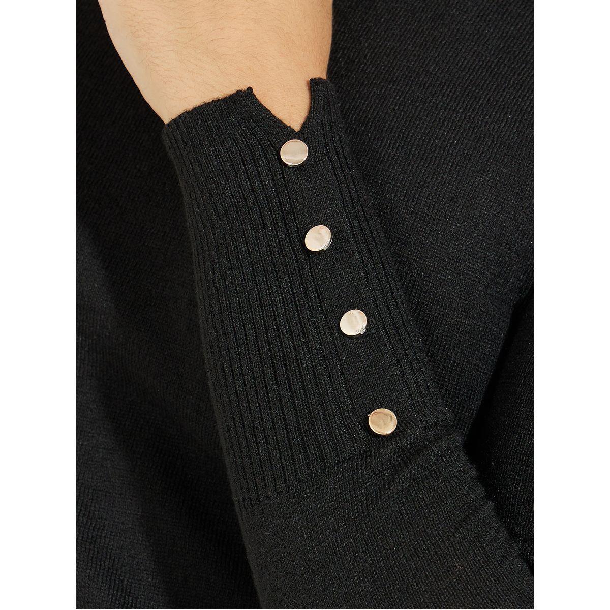 سويتر بقصة سليم فت وياقة دائرية مع اكمام وازرار-women-winterwear-cardigansandjumpers-jumpers-image-3