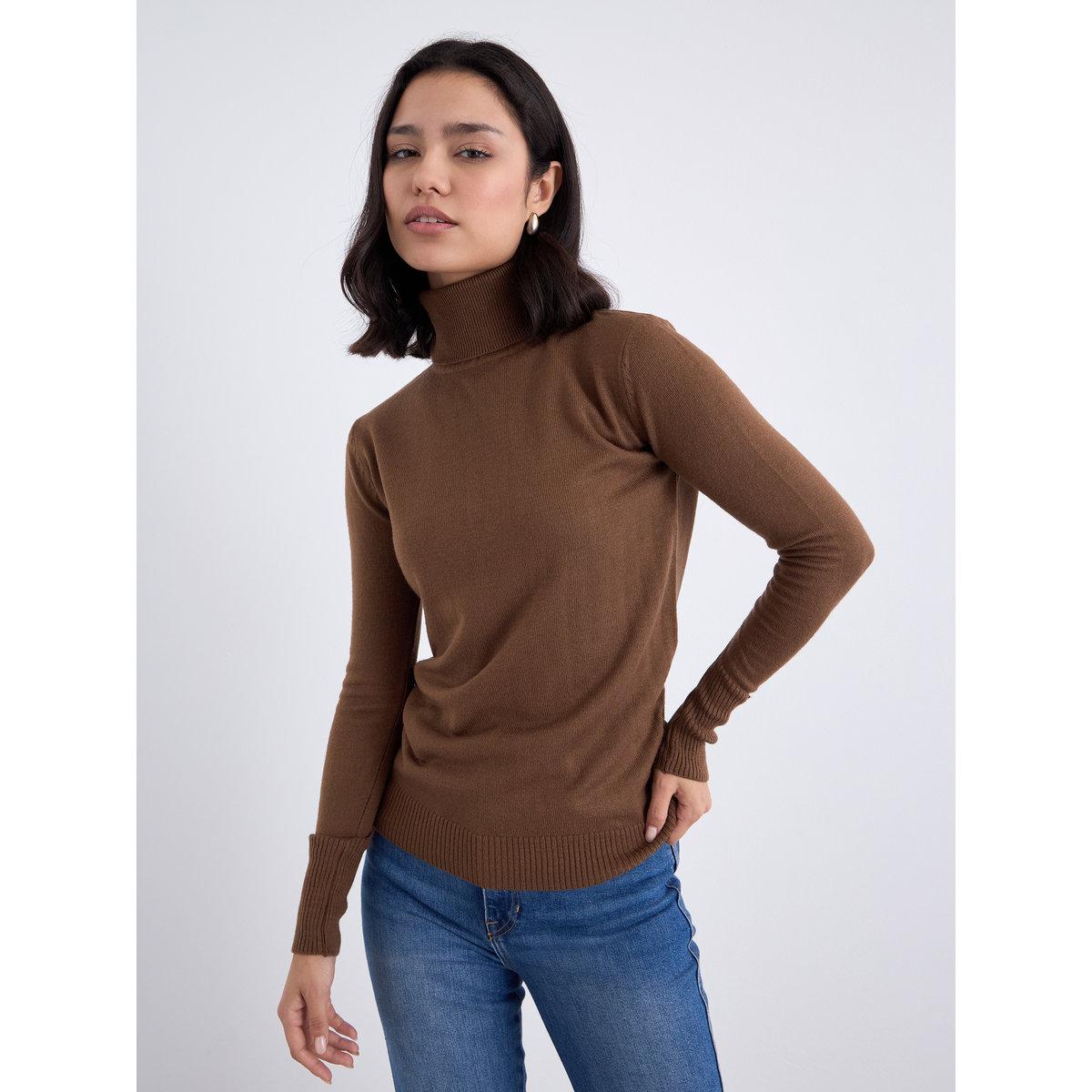 Styli Slim Fit Turtle Neck Sweater with Button Cuff Detail-women-winterwear-cardigansandjumpers-jumpers-image-3