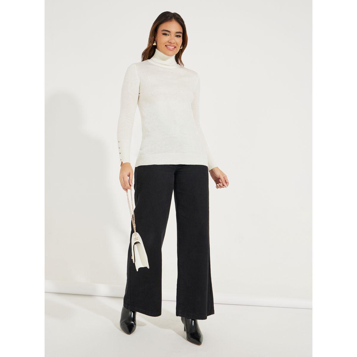 Styli Slim Fit Turtle Neck Sweater with Button Cuff Detail-women-clothing-cardigansandjumpers-jumpers-image-2