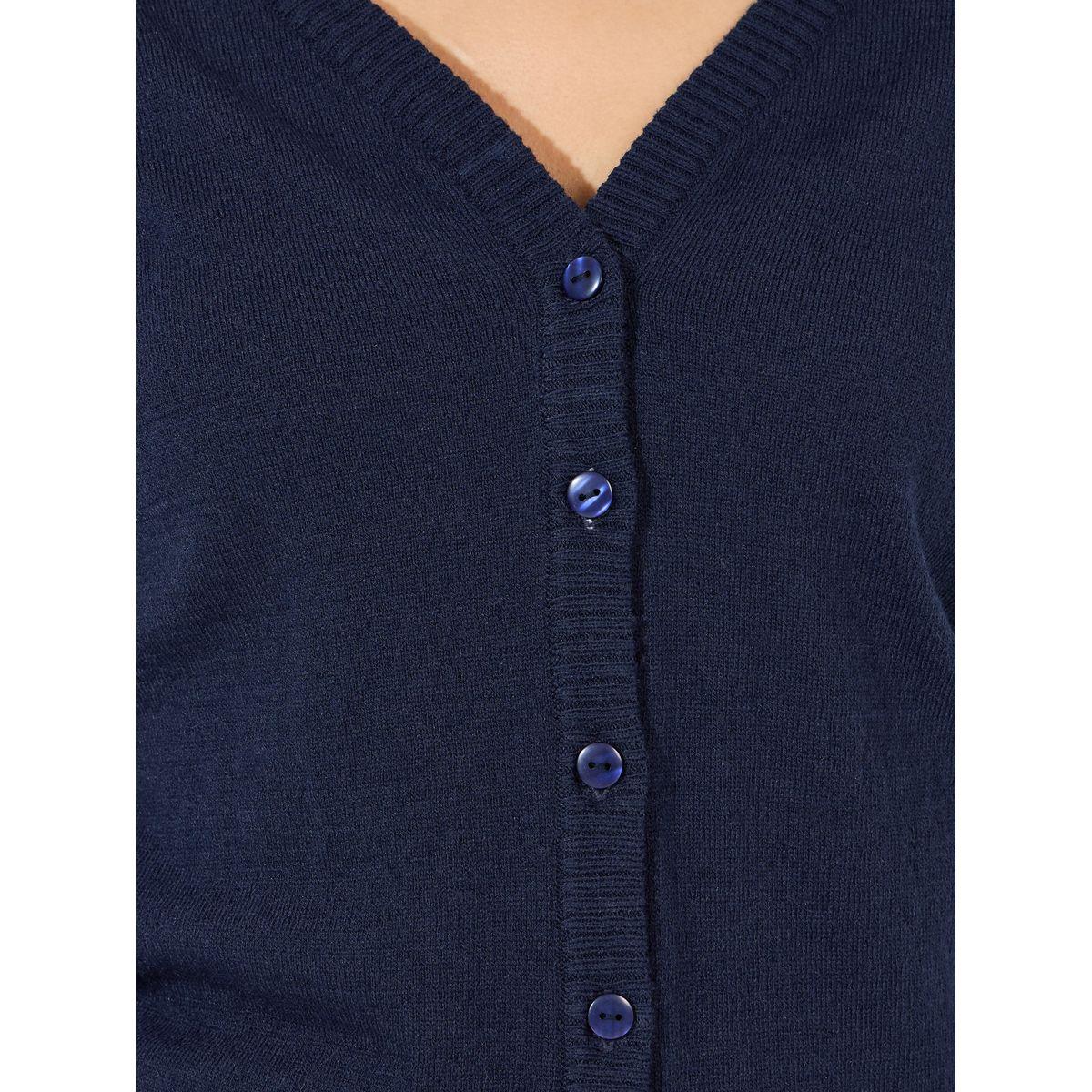 كارديجان بقصة عادية وأزرار مخفية-women-winterwear-cardigansandjumpers-cardigans-image-4