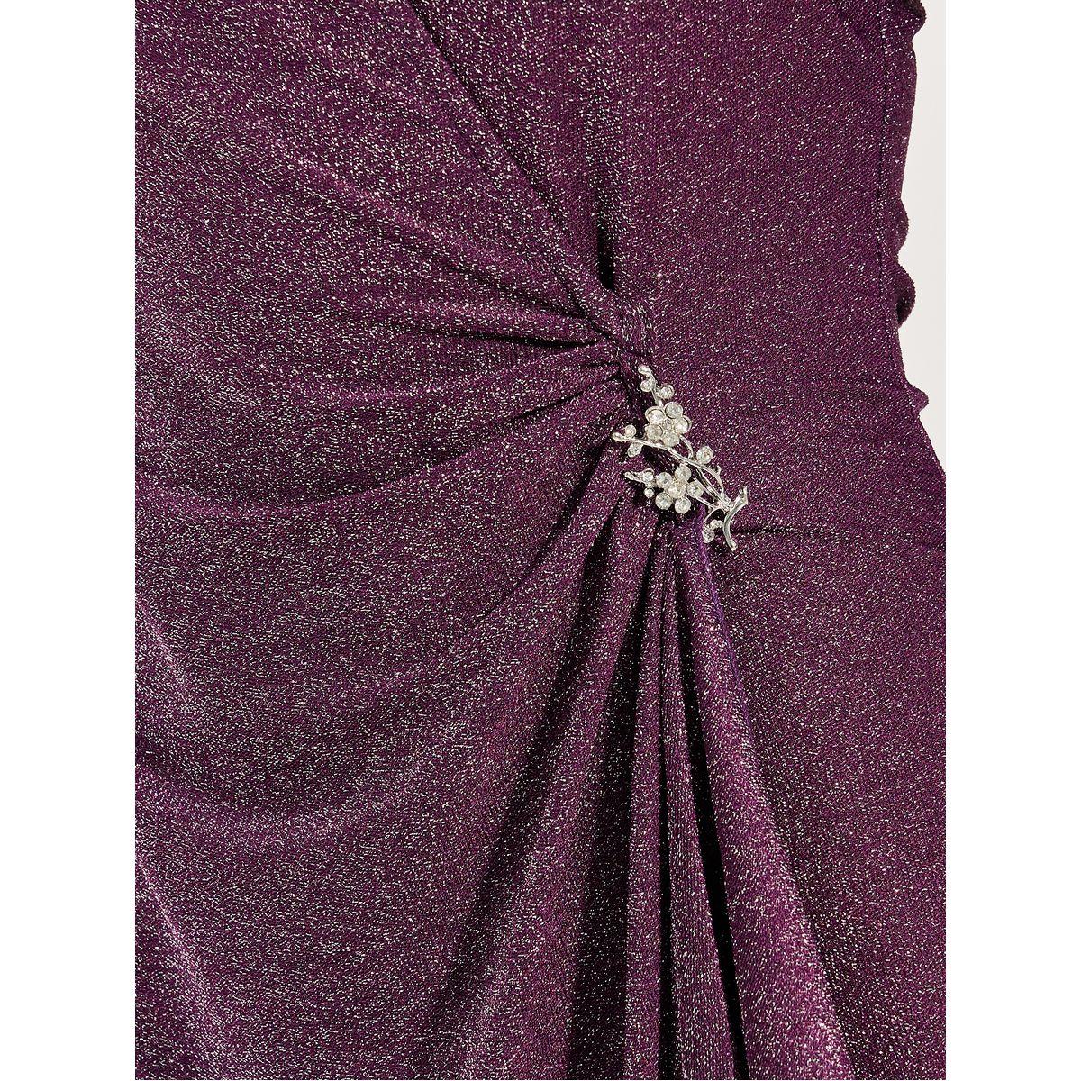 Styli Limited Glitter Look Ruffled Wrap Front Midi Dress-women-clothing-dresses-image-3